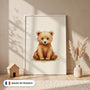 Affiche Ourson aquarelle encadrée - Made in France