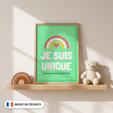 Affiche Je suis unique encadrée - Made in France