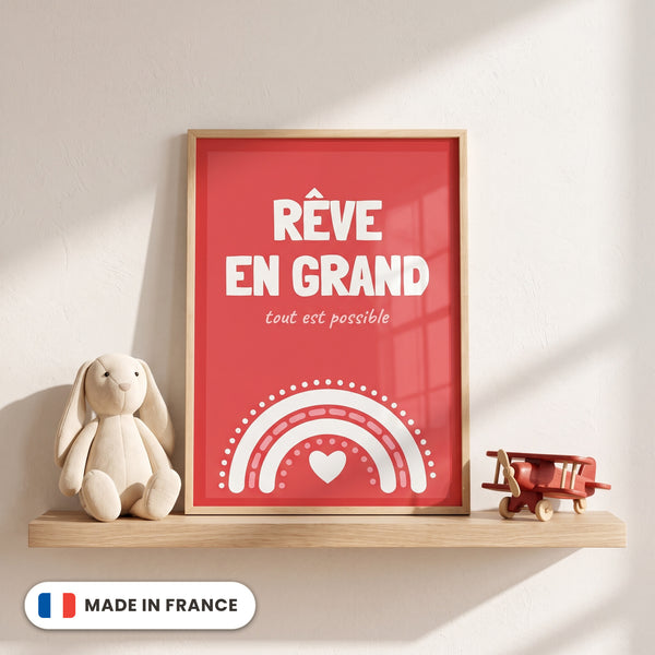 Affiche Rêve en grand encadrée - Made in France