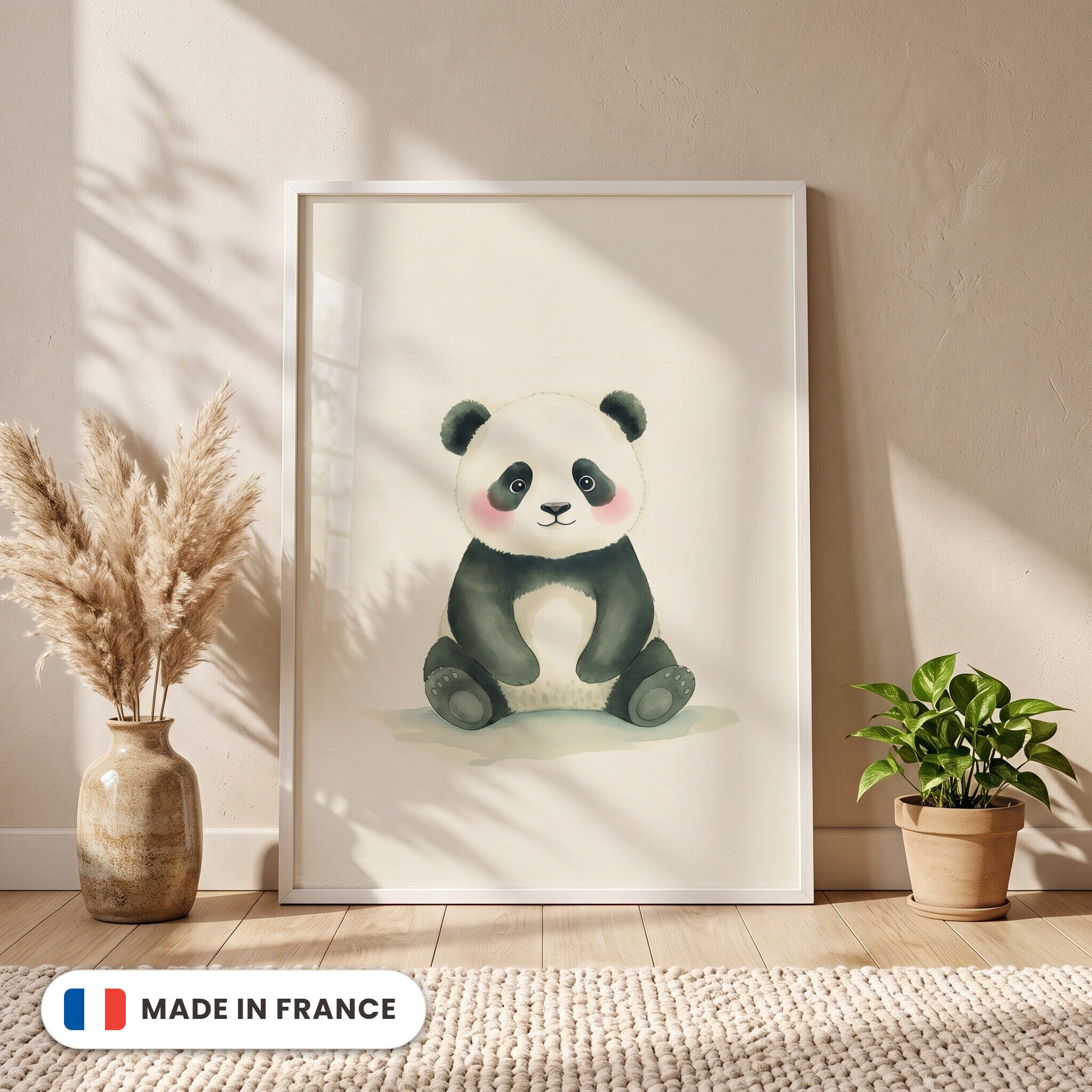 Affiche Panda aquarelle encadrée - Made in France